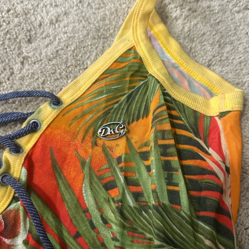 D&G VINTAGE Yellow and Pink Floral Beachwear - Picture 2 of 5